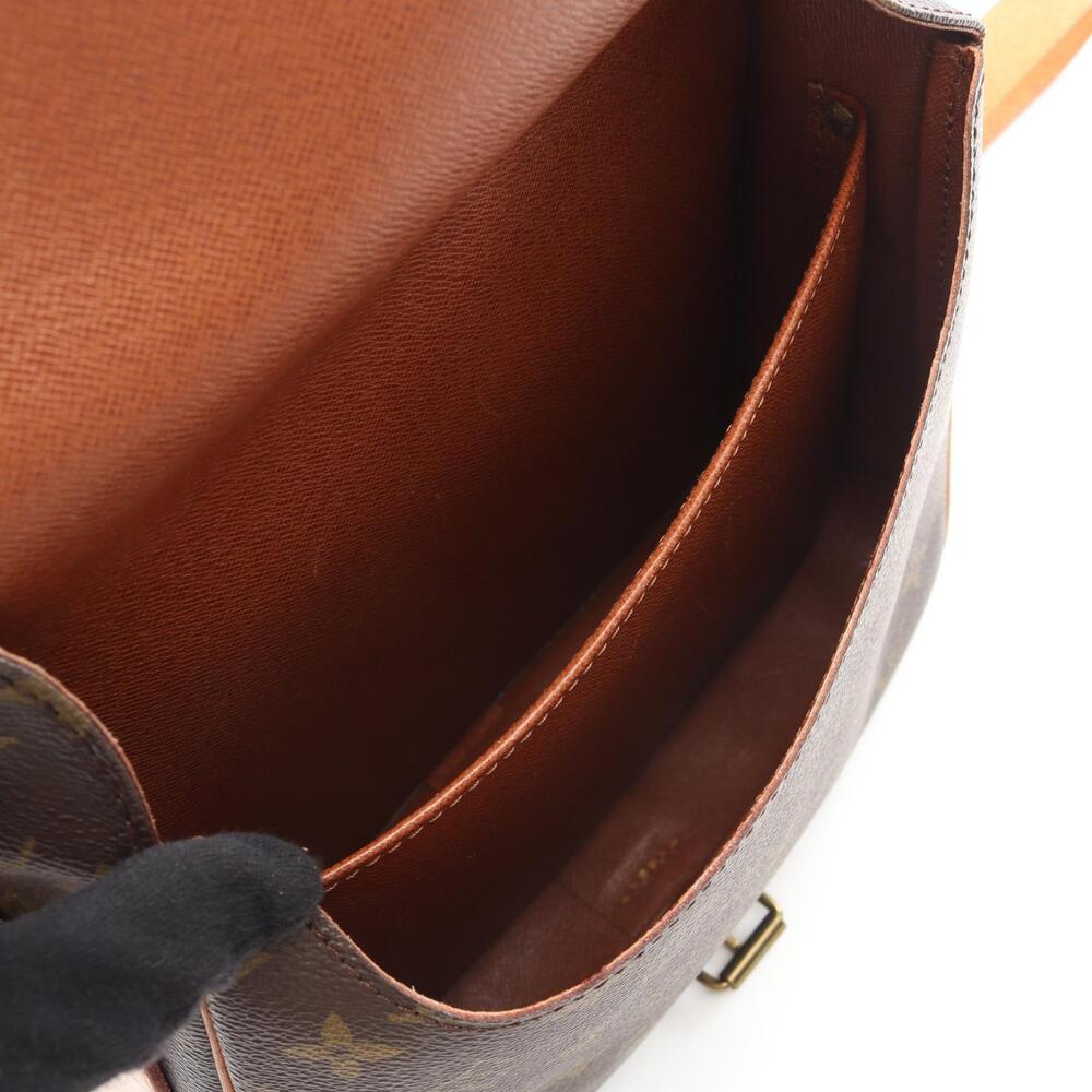 Louis Vuitton Bag Monogram Cartouchiere Brown Shoulder Leather Canvas